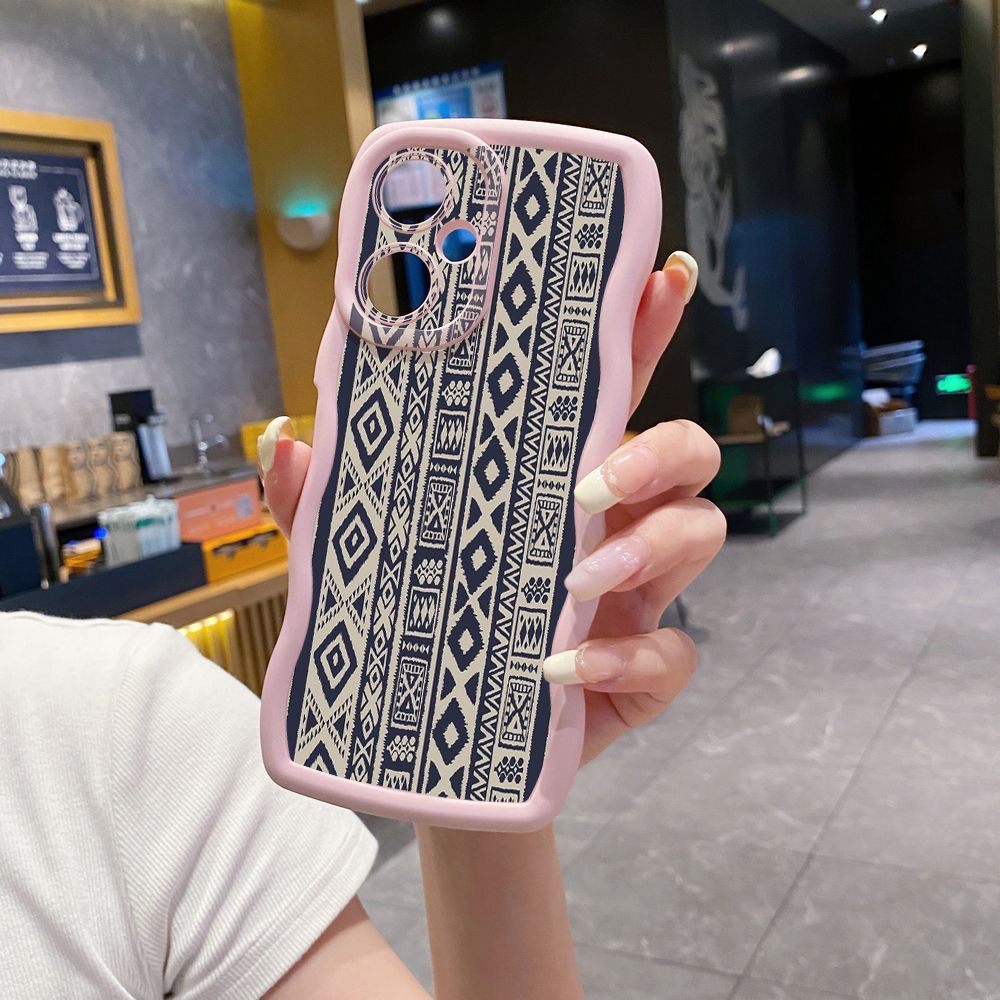 For VIVO Y17S Y27 T1X Y02S Y21S Y02 Y33S Y12S Y18 Y38 Diamond Plaid Wave Frame Phone Case Anti Drop Cover