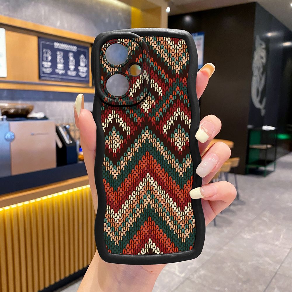For VIVO Y17S Y27 T1X Y02S Y21S Y02 Y33S Y12S Y18 Y38 Diamond Plaid Wave Frame Phone Case Anti Drop Cover