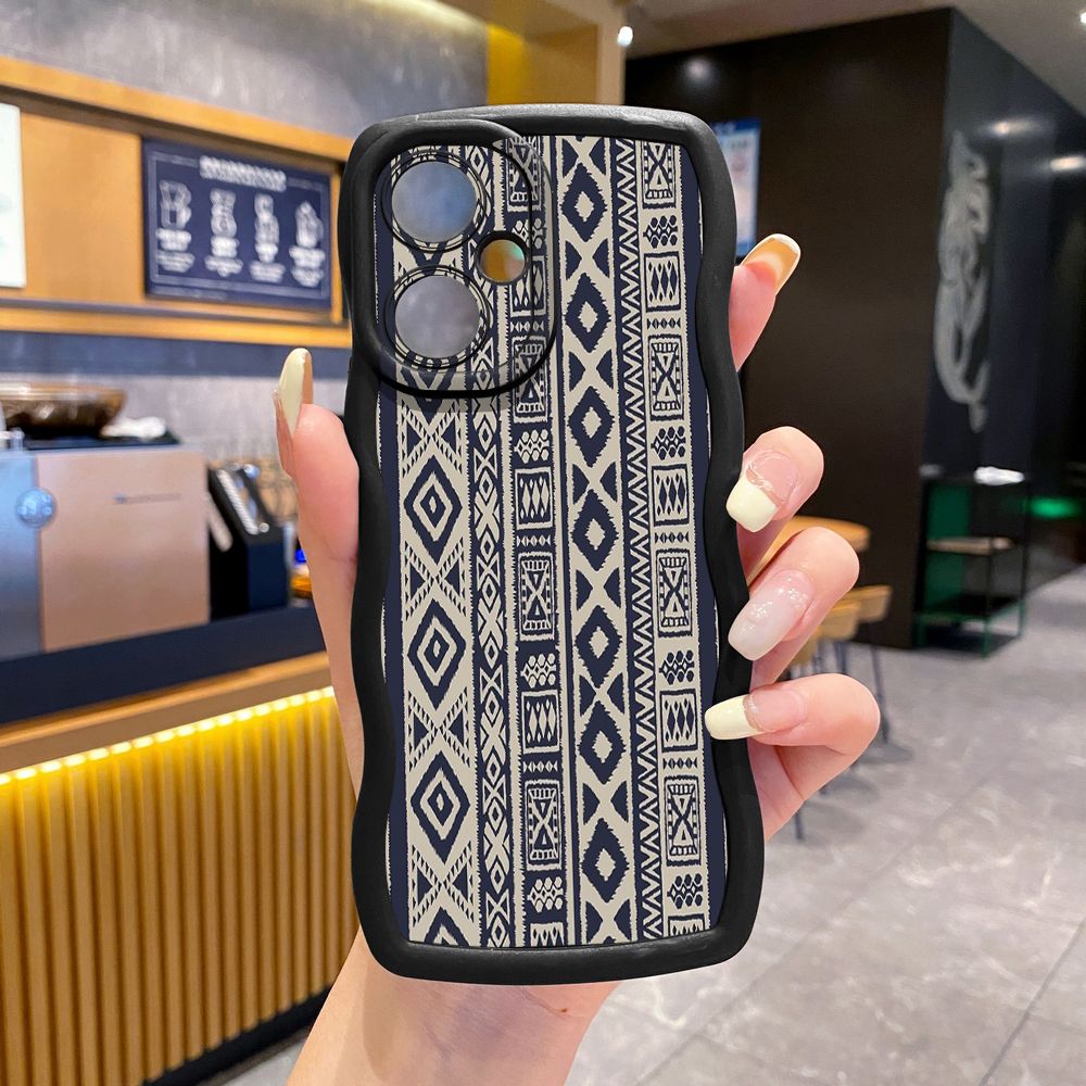 For VIVO Y17S Y27 T1X Y02S Y21S Y02 Y33S Y12S Y18 Y38 Diamond Plaid Wave Frame Phone Case Anti Drop Cover