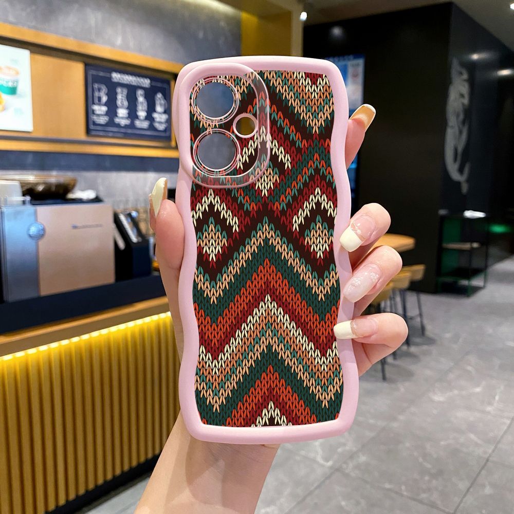 For VIVO Y17S Y27 T1X Y02S Y21S Y02 Y33S Y12S Y18 Y38 Diamond Plaid Wave Frame Phone Case Anti Drop Cover