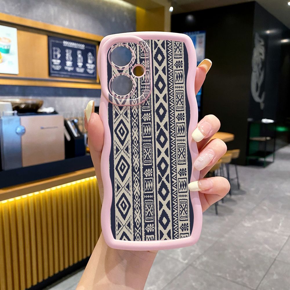 For VIVO Y17S Y27 T1X Y02S Y21S Y02 Y33S Y12S Y18 Y38 Diamond Plaid Wave Frame Phone Case Anti Drop Cover