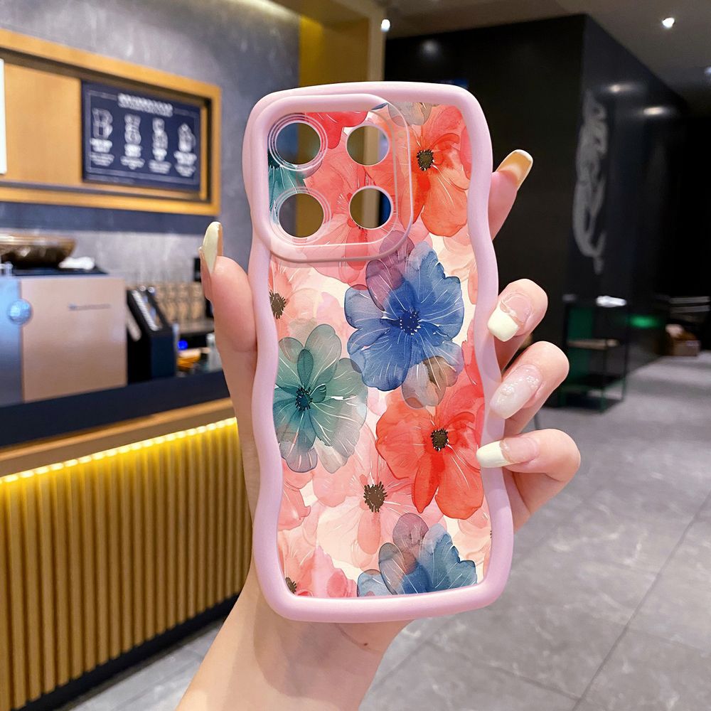 For ITEl A04 A60 A70 P40 S23 Plus Sunflower Beauty Wave Frame Phone Case Anti Drop Cover