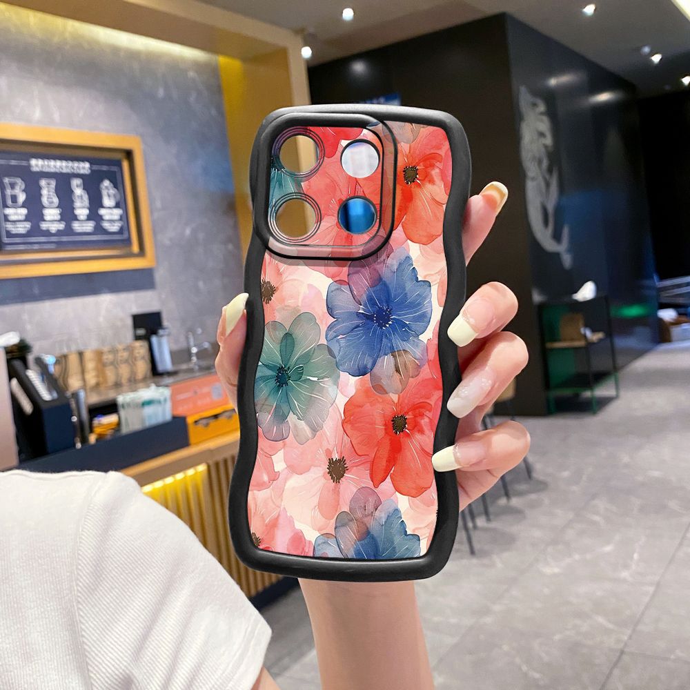 For ITEl A04 A60 A70 P40 S23 Plus Sunflower Beauty Wave Frame Phone Case Anti Drop Cover