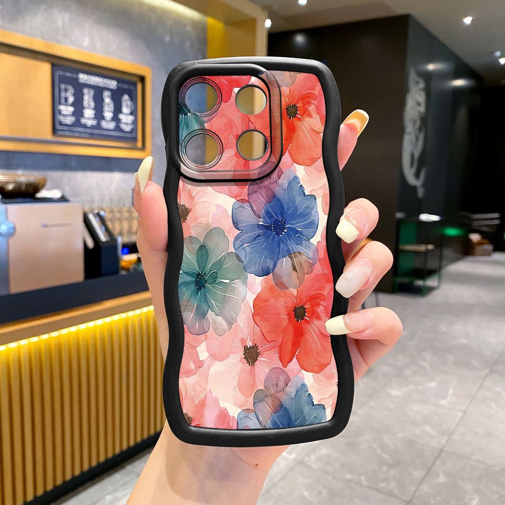 For ITEl A04 A60 A70 P40 S23 Plus Sunflower Beauty Wave Frame Phone Case Anti Drop Cover