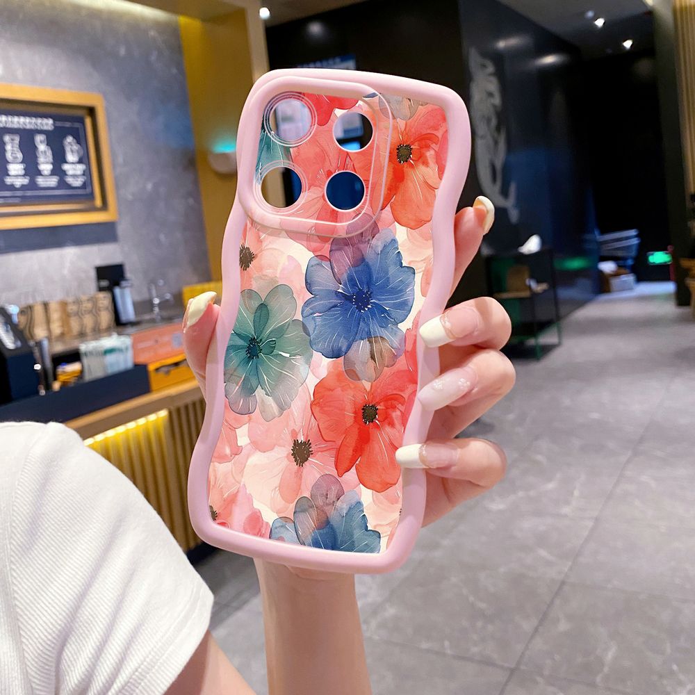 For ITEl A04 A60 A70 P40 S23 Plus Sunflower Beauty Wave Frame Phone Case Anti Drop Cover