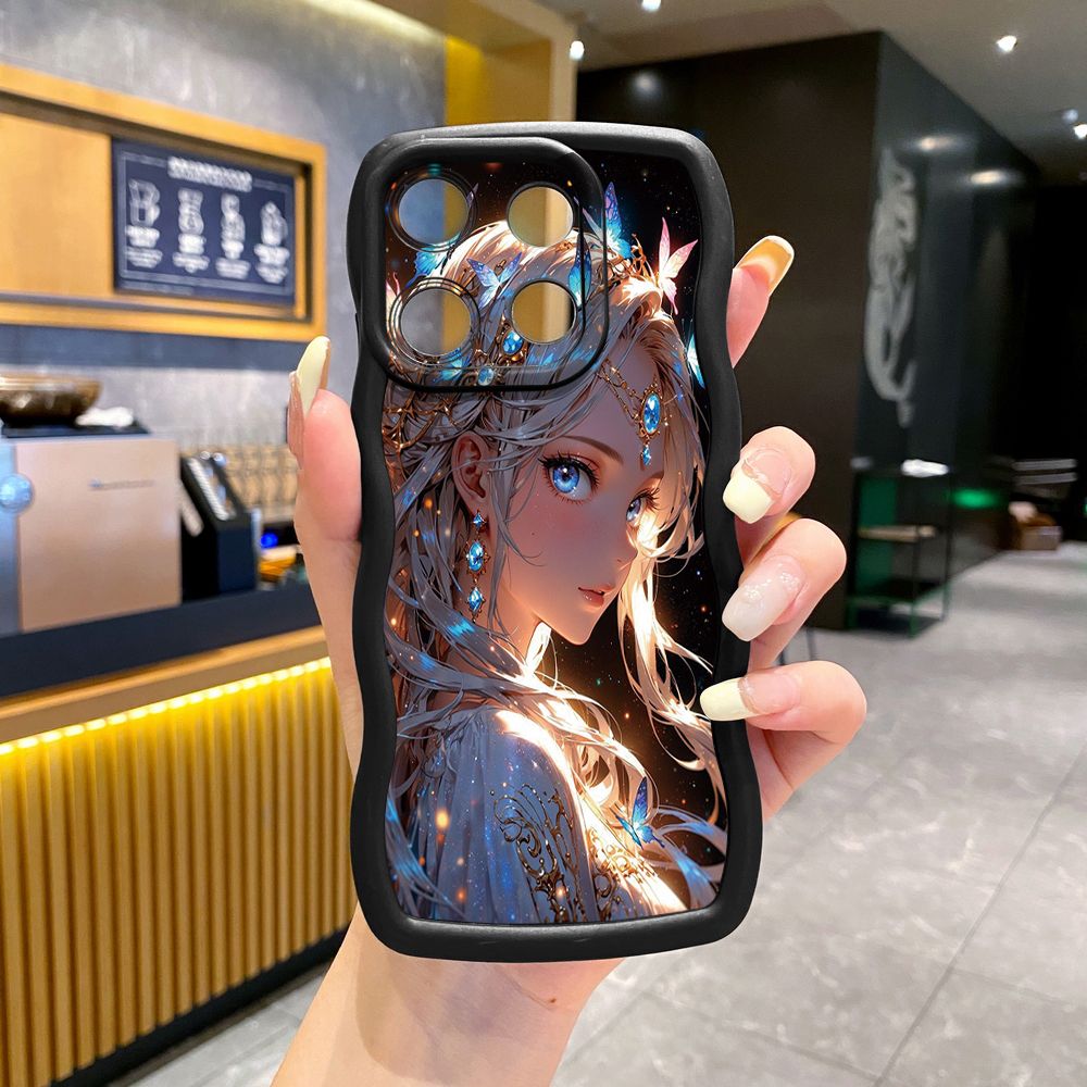 For ITEl A04 A60 A70 P40 S23 Plus Butterfly Girl Wave Frame Phone Case Anti Drop Cover