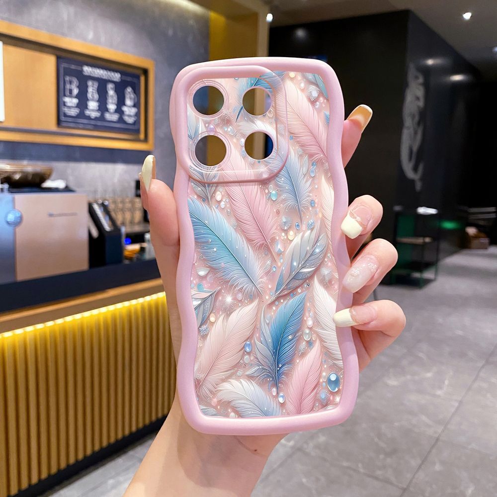 For Xiaomi Redmi Note 13 Pro 5G 12S 12 Turbo 11S 13C 12C Luxury Beauty Leaves Wave Frame Phone Case Anti Drop Cover