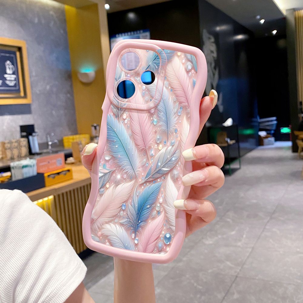 For Infinix Hot 40i 40 Pro Note 30 Play Smart 8 Pro 9 10 Play Lite Luxury Beauty Leaves Wave Frame Phone Case Anti Drop Cover