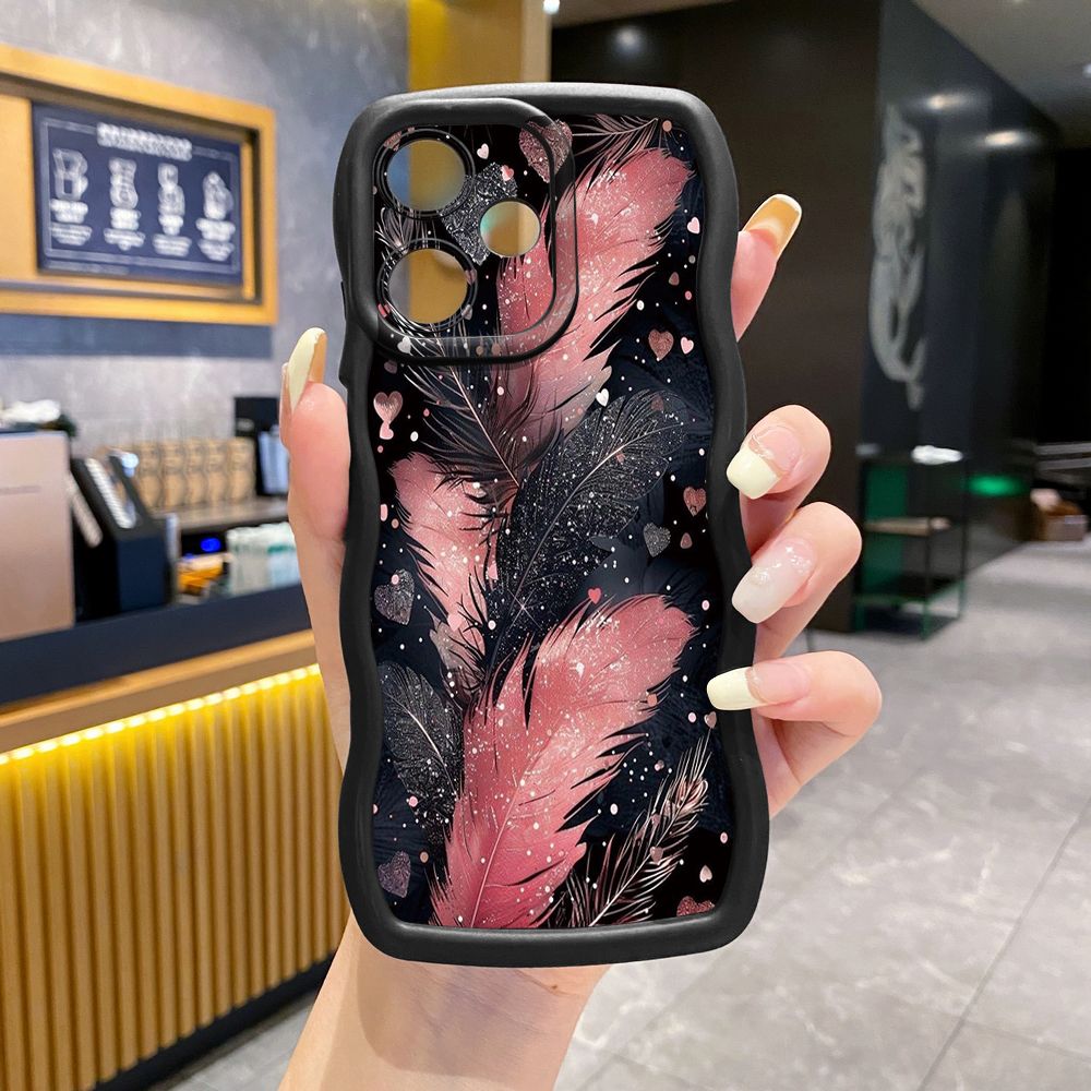For Infinix Hot 40i 40 Pro Note 30 Play Smart 8 Pro 9 10 Play Lite Luxury Beauty Leaves Wave Frame Phone Case Anti Drop Cover