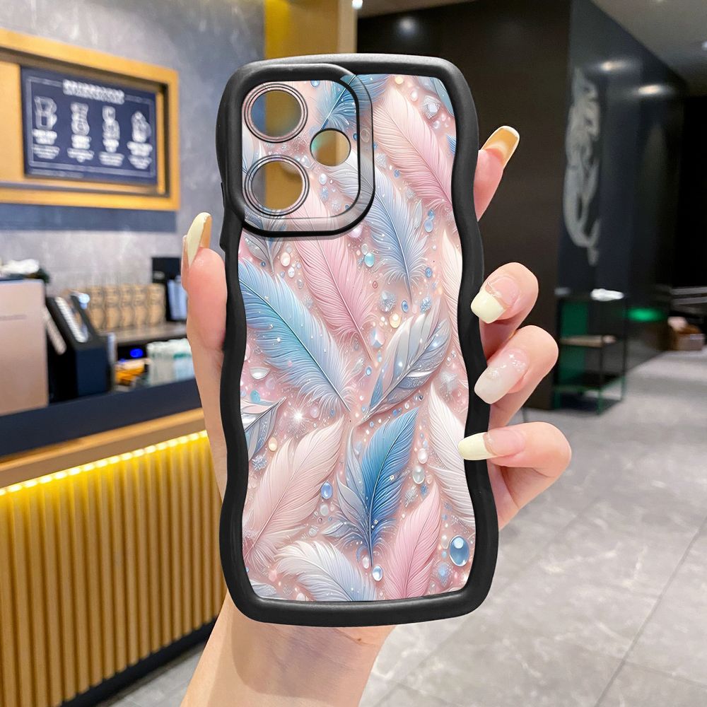 For Infinix Hot 40i 40 Pro Note 30 Play Smart 8 Pro 9 10 Play Lite Luxury Beauty Leaves Wave Frame Phone Case Anti Drop Cover