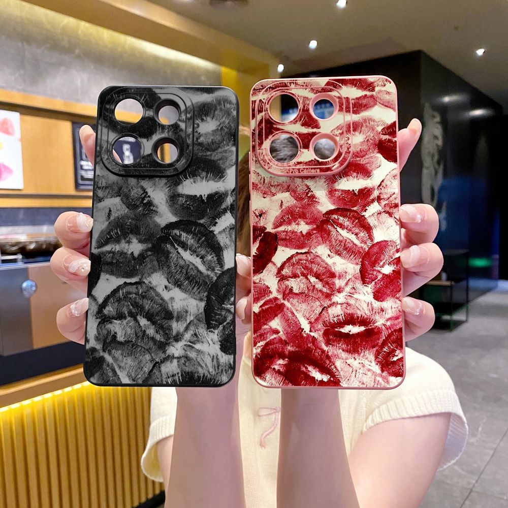 For Xiaomi Redmi Note 13 12 Pro 5G 12S 11S 13C A1 10 Pro 4G 10S Redmi 10C 9C Lips Full Protective Case Anti Drop Cover