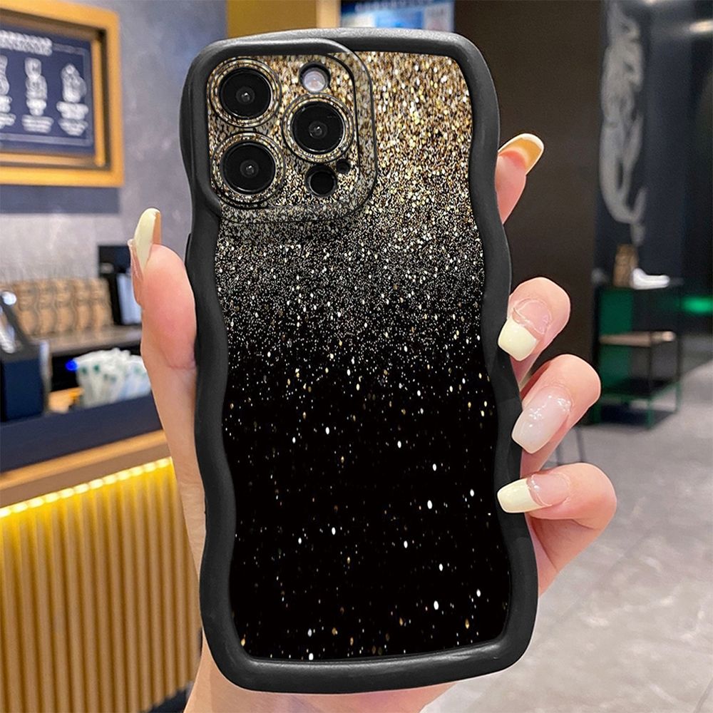 For iPhone 16 Pro Max 15 14 Plus 13 12 11 Pro Max Luxury Colorful Wave Frame Phone Case Anti Drop Cover