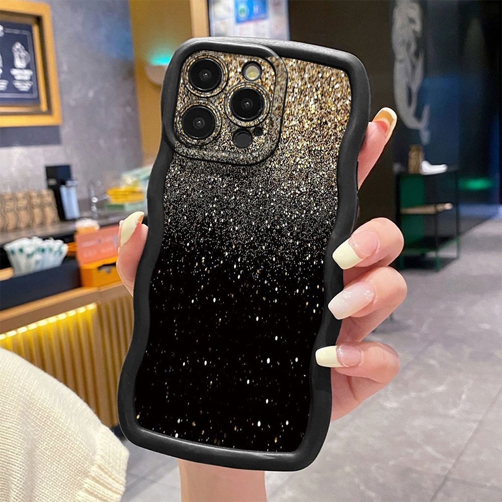 For iPhone 16 Pro Max 15 14 Plus 13 12 11 Pro Max Luxury Colorful Wave Frame Phone Case Anti Drop Cover