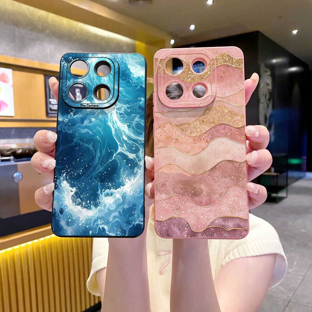 For Xiaomi Redmi Note 13 12 Pro 5G 12S 11S 13C A1 10 Pro 4G 10S Redmi 10C 9C Wave Marble Full Protective Case Anti Drop Cover