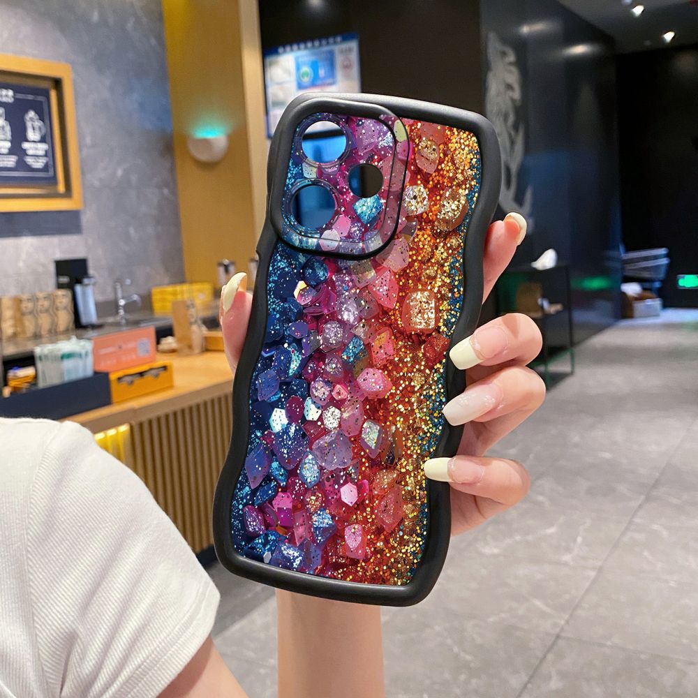 For Infinix Hot 40i 40 Pro Note 30 Play Smart 8 Pro 9 10 Play Lite Luxury Colorful Wave Frame Phone Case Anti Drop Cover