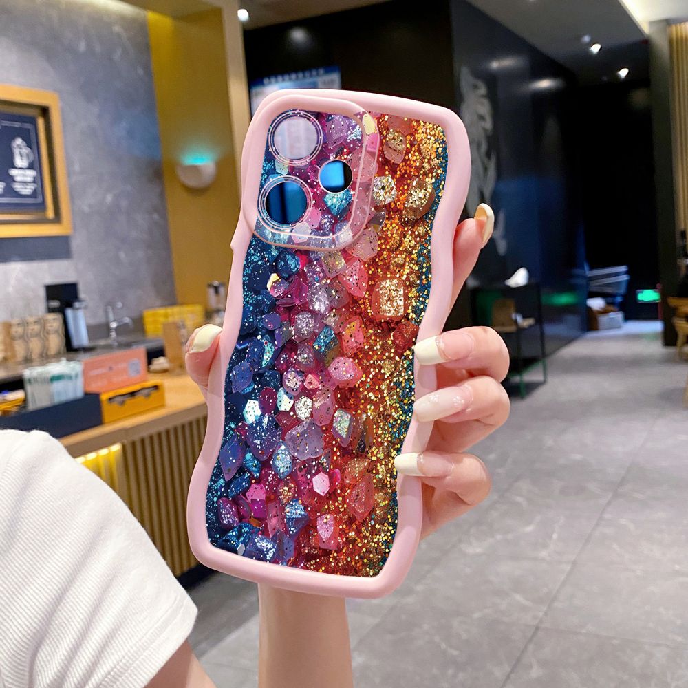 For Infinix Hot 40i 40 Pro Note 30 Play Smart 8 Pro 9 10 Play Lite Luxury Colorful Wave Frame Phone Case Anti Drop Cover