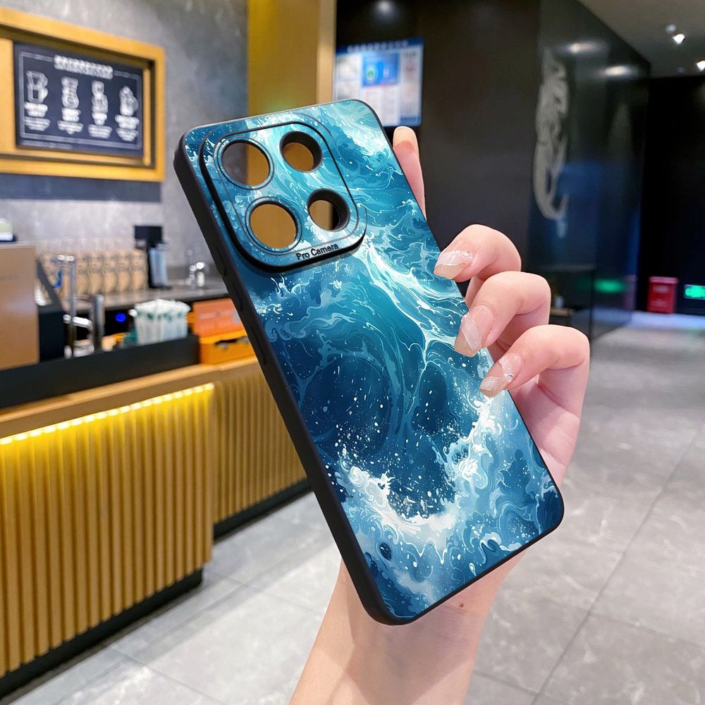 For Xiaomi Redmi Note 13 12 Pro 5G 12S 11S 13C A1 10 Pro 4G 10S Redmi 10C 9C Wave Marble Full Protective Case Anti Drop Cover