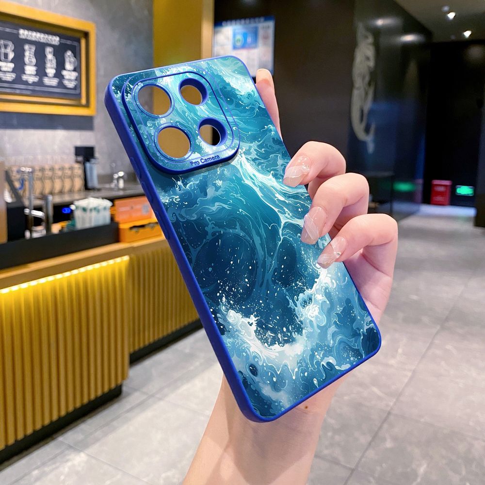 For Xiaomi Redmi Note 13 12 Pro 5G 12S 11S 13C A1 10 Pro 4G 10S Redmi 10C 9C Wave Marble Full Protective Case Anti Drop Cover