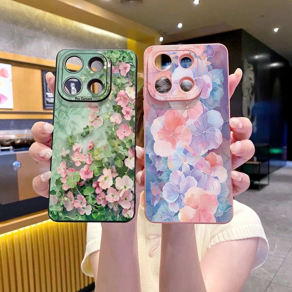 For Xiaomi Redmi Note 13 12 Pro 5G 12S 11S 13C A1 10 Pro 4G 10S Redmi 10C 9C Beauty Flower Full Protective Case Anti Drop Cover