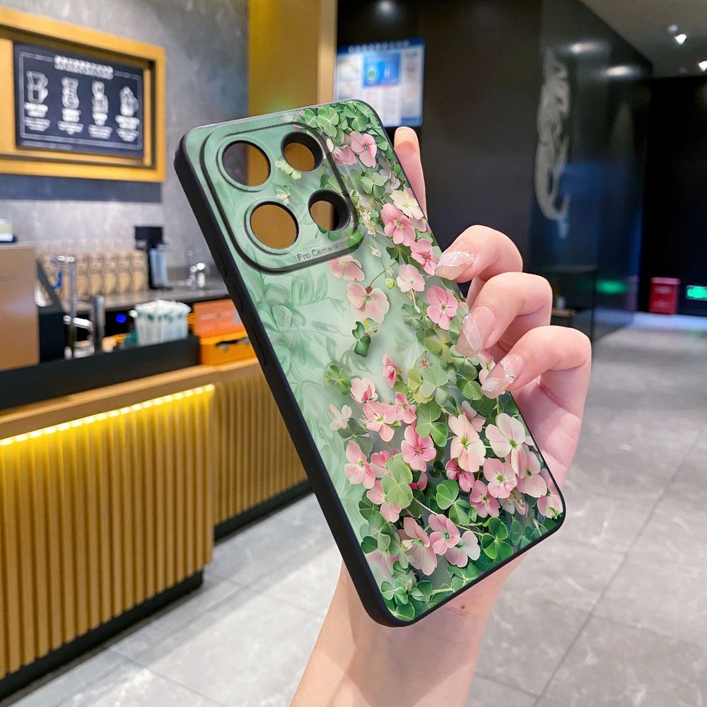 For Xiaomi Redmi Note 13 12 Pro 5G 12S 11S 13C A1 10 Pro 4G 10S Redmi 10C 9C Beauty Flower Full Protective Case Anti Drop Cover