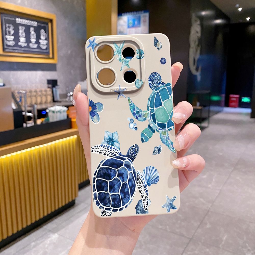 For Xiaomi Redmi Note 13 12 Pro 5G 12S 11S 13C A1 10 Pro 4G 10S Redmi 10C 9C Sea turtle Full Protective Case Anti Drop Cover