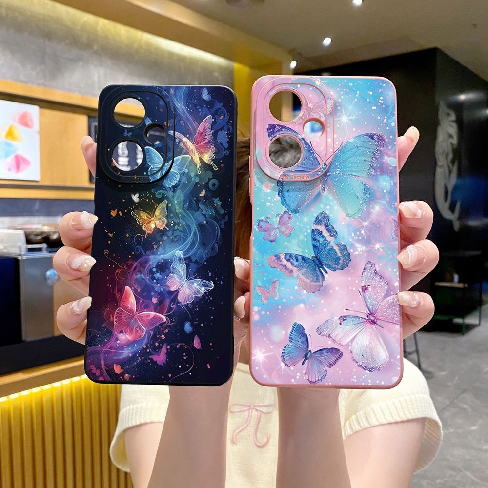 For VIVO Y28 Y03 Y18 Y17S Y27 Y15A Y15S Y02S Y02A Y36 Y33S Y12S Y12A Y01 Y1S Y20A Y22 Luxury Butterfly Full Protective Case Anti Drop Cover