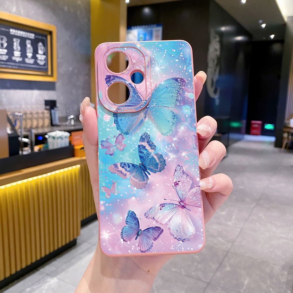 For VIVO Y28 Y03 Y18 Y17S Y27 Y15A Y15S Y02S Y02A Y36 Y33S Y12S Y12A Y01 Y1S Y20A Y22 Luxury Butterfly Full Protective Case Anti Drop Cover