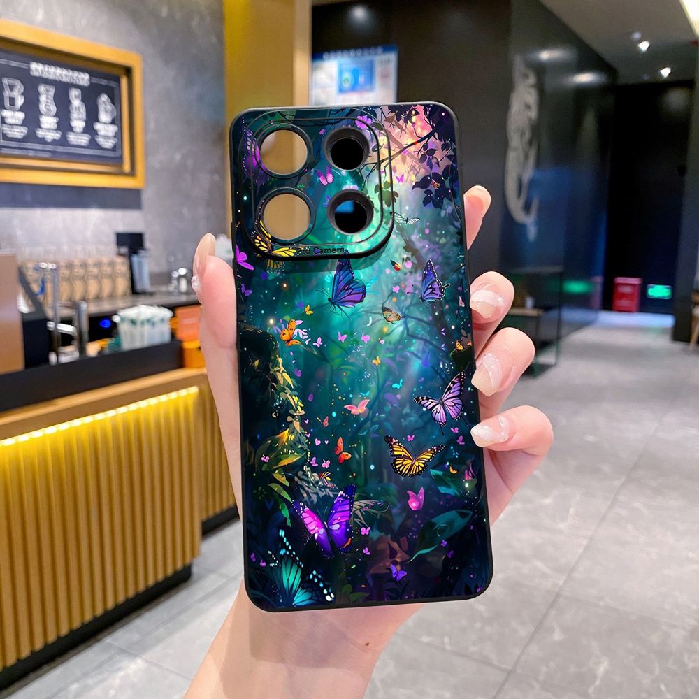 For Xiaomi Redmi Note 13 12 Pro 5G 12S 11S 13C A1 10 Pro 4G 10S Redmi 10C 9C Butterfly Flower Full Protective Case Anti Drop Cover