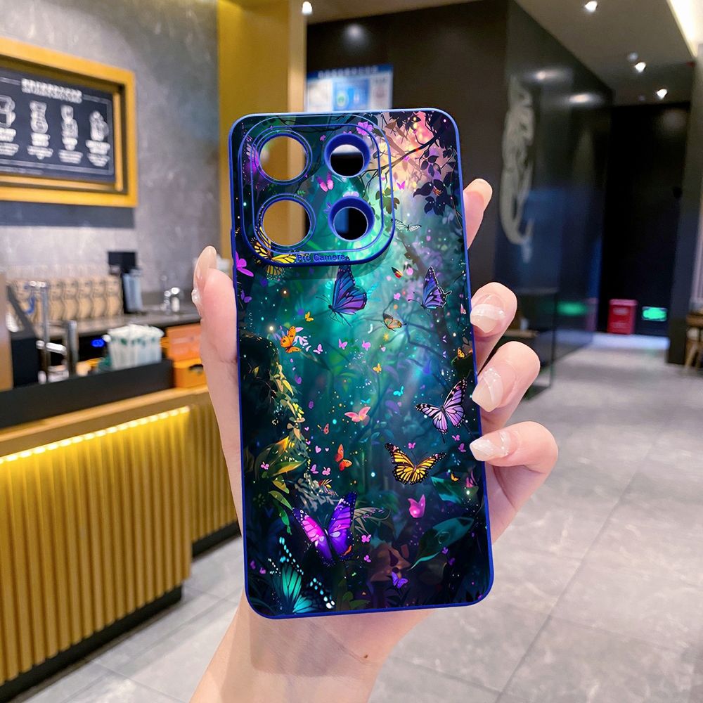 For Xiaomi Redmi Note 13 12 Pro 5G 12S 11S 13C A1 10 Pro 4G 10S Redmi 10C 9C Butterfly Flower Full Protective Case Anti Drop Cover
