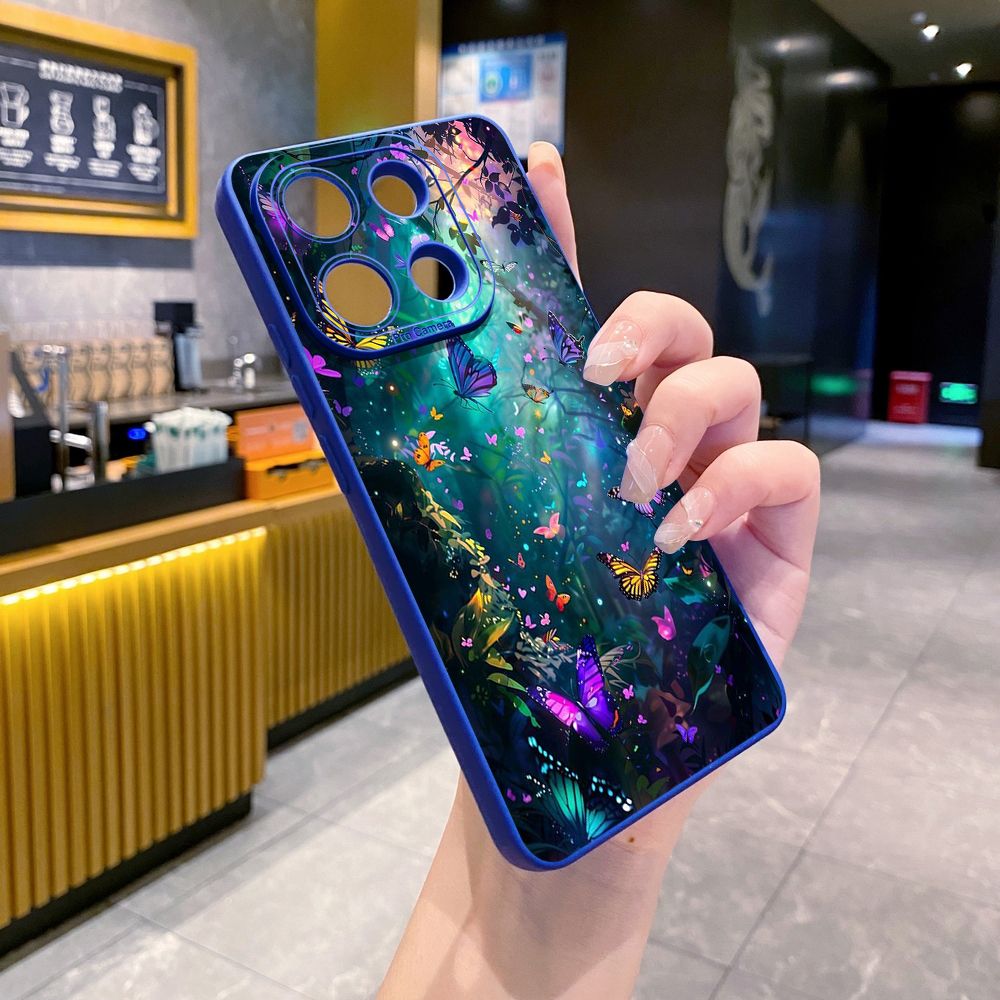 For Xiaomi Redmi Note 13 12 Pro 5G 12S 11S 13C A1 10 Pro 4G 10S Redmi 10C 9C Butterfly Flower Full Protective Case Anti Drop Cover