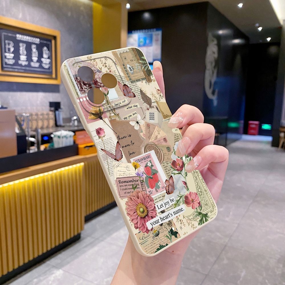 For OPPO Reno11 Reno12 F Reno7 4G Reno6 Reno8 Z 5G Reno5 F Reno4 Vintage Art Town Butterfly Full Protective Case Anti Drop Cover