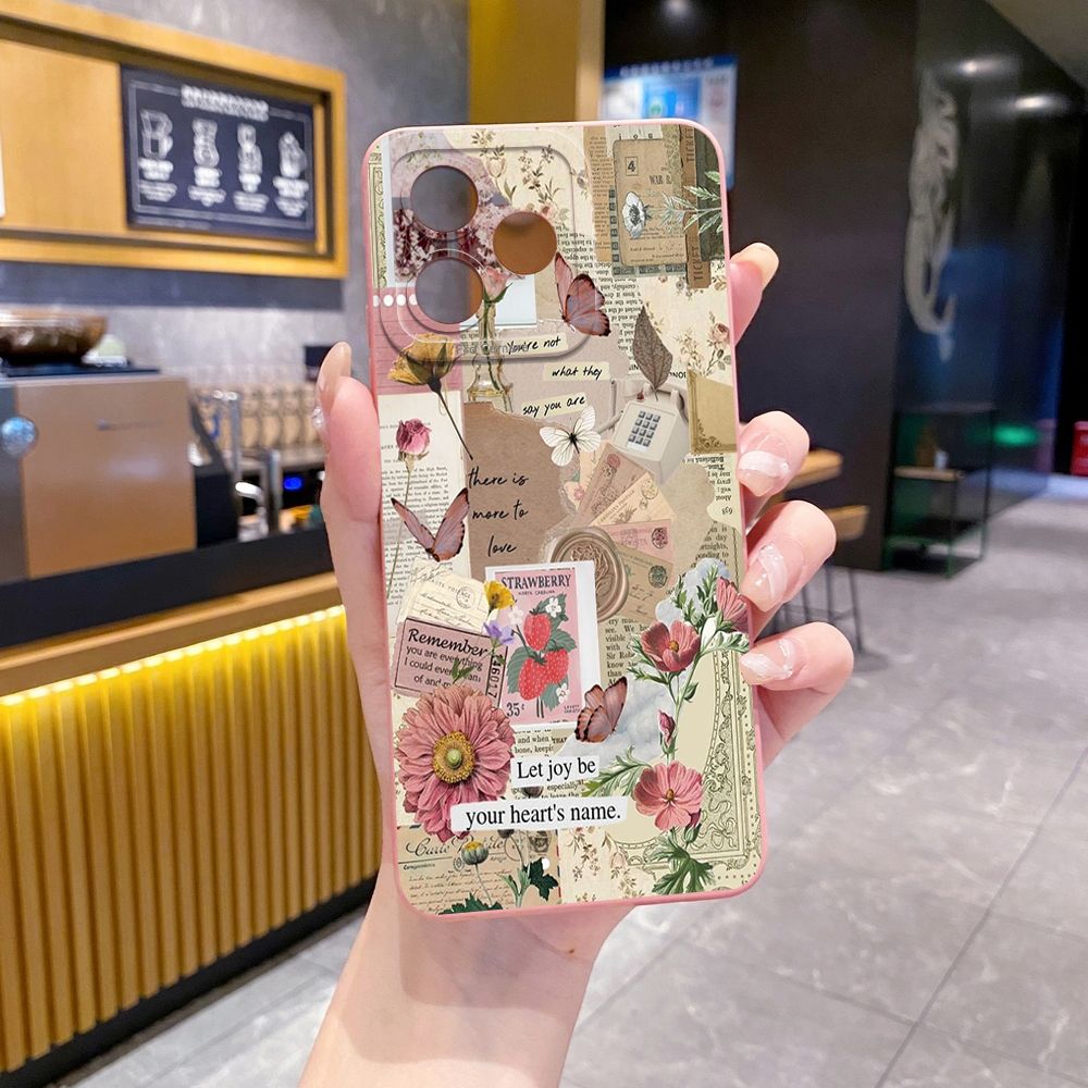 For OPPO Reno11 Reno12 F Reno7 4G Reno6 Reno8 Z 5G Reno5 F Reno4 Vintage Art Town Butterfly Full Protective Case Anti Drop Cover
