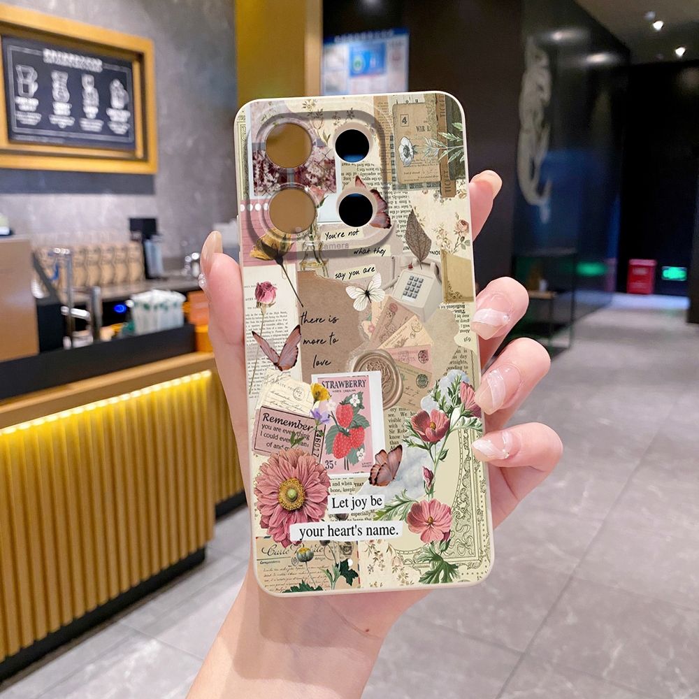 For Xiaomi Redmi Note 13 12 Pro 5G 12S 11S 13C A1 10 Pro 4G 10S Redmi 10C 9C Vintage Art Town Butterfly Full Protective Case Anti Drop Cover