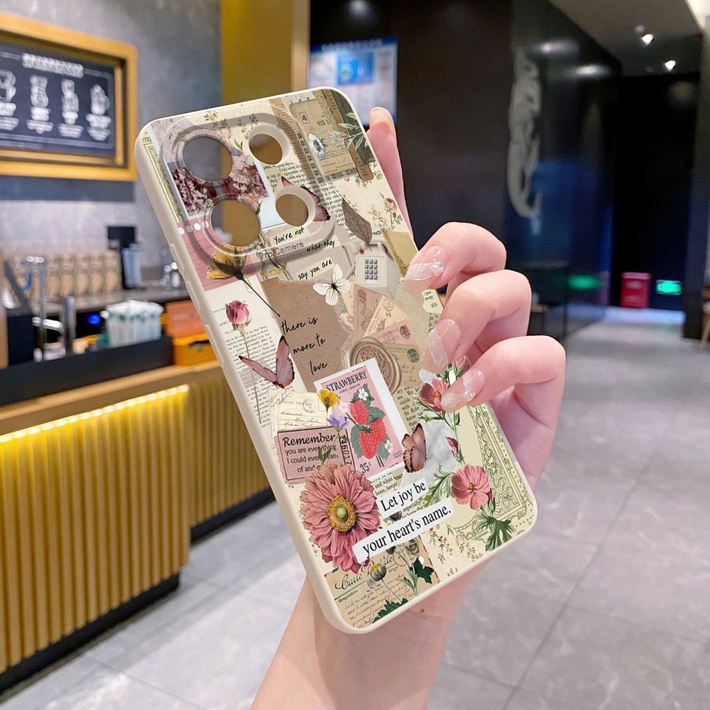 For Xiaomi Redmi Note 13 12 Pro 5G 12S 11S 13C A1 10 Pro 4G 10S Redmi 10C 9C Vintage Art Town Butterfly Full Protective Case Anti Drop Cover