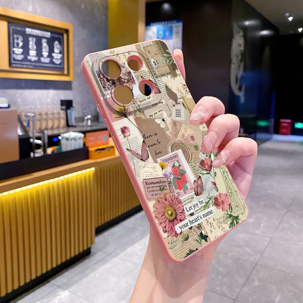 For Xiaomi Redmi Note 13 12 Pro 5G 12S 11S 13C A1 10 Pro 4G 10S Redmi 10C 9C Vintage Art Town Butterfly Full Protective Case Anti Drop Cover