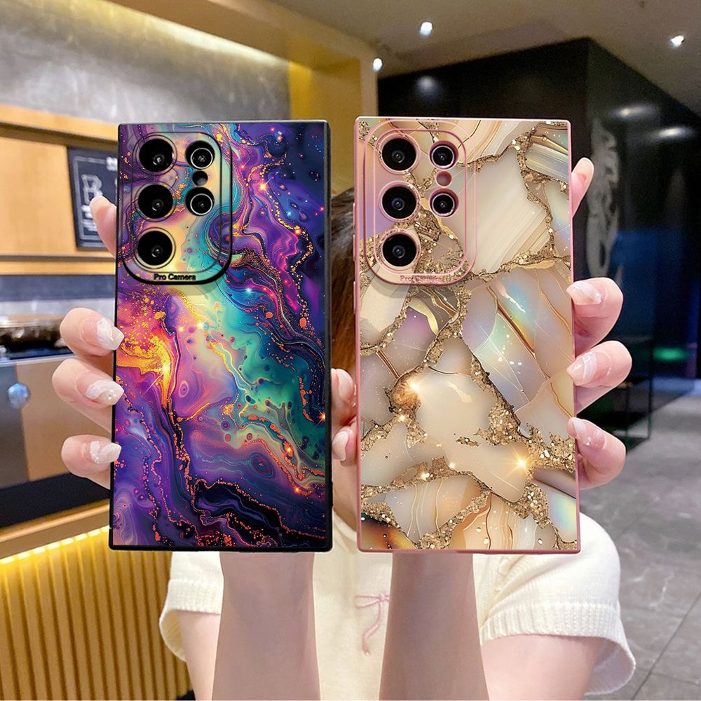 For Samsung Galaxy S24 S23 Ultra S22 Plus Note 20 S21 FE S20 Luxury Marble Full Protective Case Anti Drop Cover