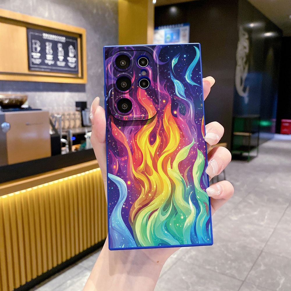 For Samsung Galaxy S24 S23 Ultra S22 Plus Note 20 S21 FE S20 Colorful Flame Full Protective Case Anti Drop Cover