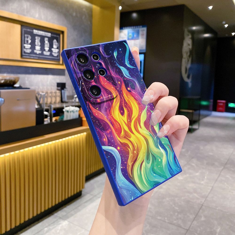 For Samsung Galaxy S24 S23 Ultra S22 Plus Note 20 S21 FE S20 Colorful Flame Full Protective Case Anti Drop Cover