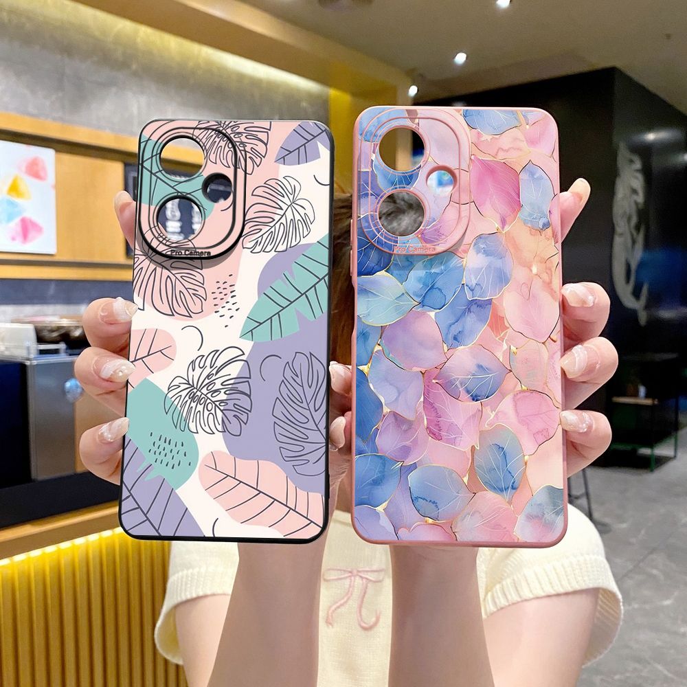 For VIVO Y28 Y03 Y18 Y17S Y27 Y15A Y15S Y02S Y02A Y36 Y33S Y12S Y12A Y01 Y1S Y20A Y22 Luxury Leaves Full Protective Case Anti Drop Cover
