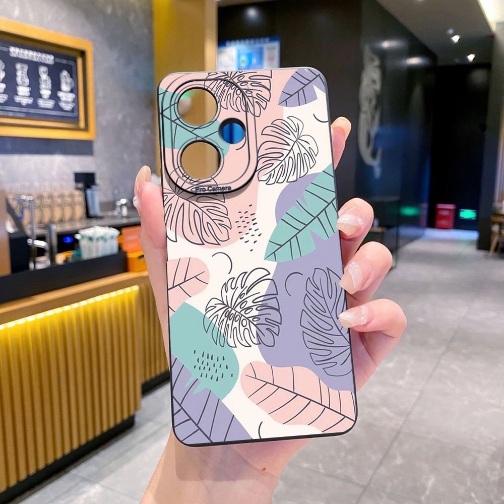 For VIVO Y28 Y03 Y18 Y17S Y27 Y15A Y15S Y02S Y02A Y36 Y33S Y12S Y12A Y01 Y1S Y20A Y22 Luxury Leaves Full Protective Case Anti Drop Cover