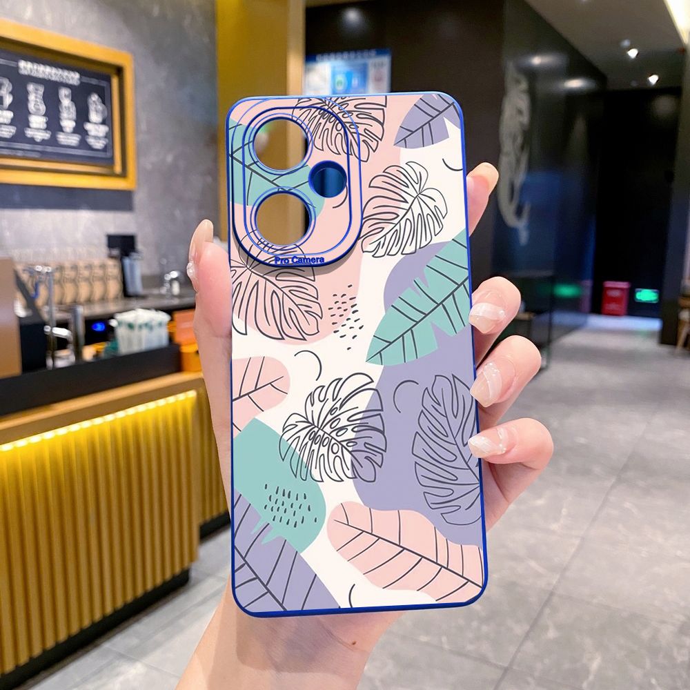 For VIVO Y28 Y03 Y18 Y17S Y27 Y15A Y15S Y02S Y02A Y36 Y33S Y12S Y12A Y01 Y1S Y20A Y22 Luxury Leaves Full Protective Case Anti Drop Cover