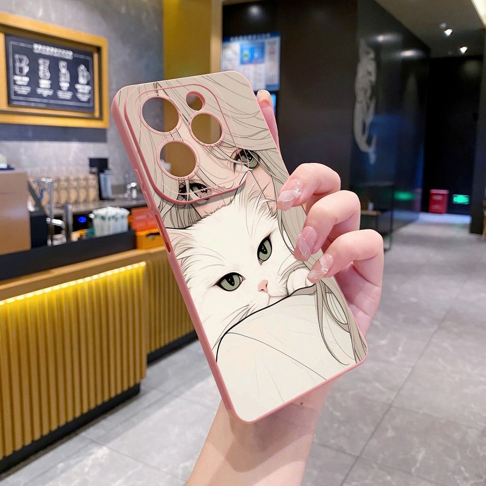 For Infinix Hot 50i 40i 40 Pro Note 12 G96 30 Hot 20 Play 12i 30i 20i 10S 11 Play 11S 10i Smart 8 9 5 Butterfly Girl Cat Full Protective Case Anti Drop Cover