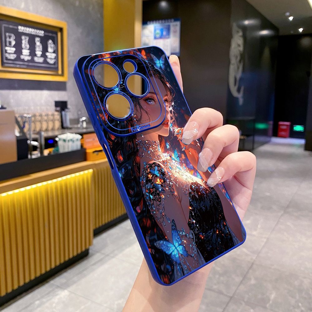 For Infinix Hot 50i 40i 40 Pro Note 12 G96 30 Hot 20 Play 12i 30i 20i 10S 11 Play 11S 10i Smart 8 9 5 Butterfly Girl Cat Full Protective Case Anti Drop Cover