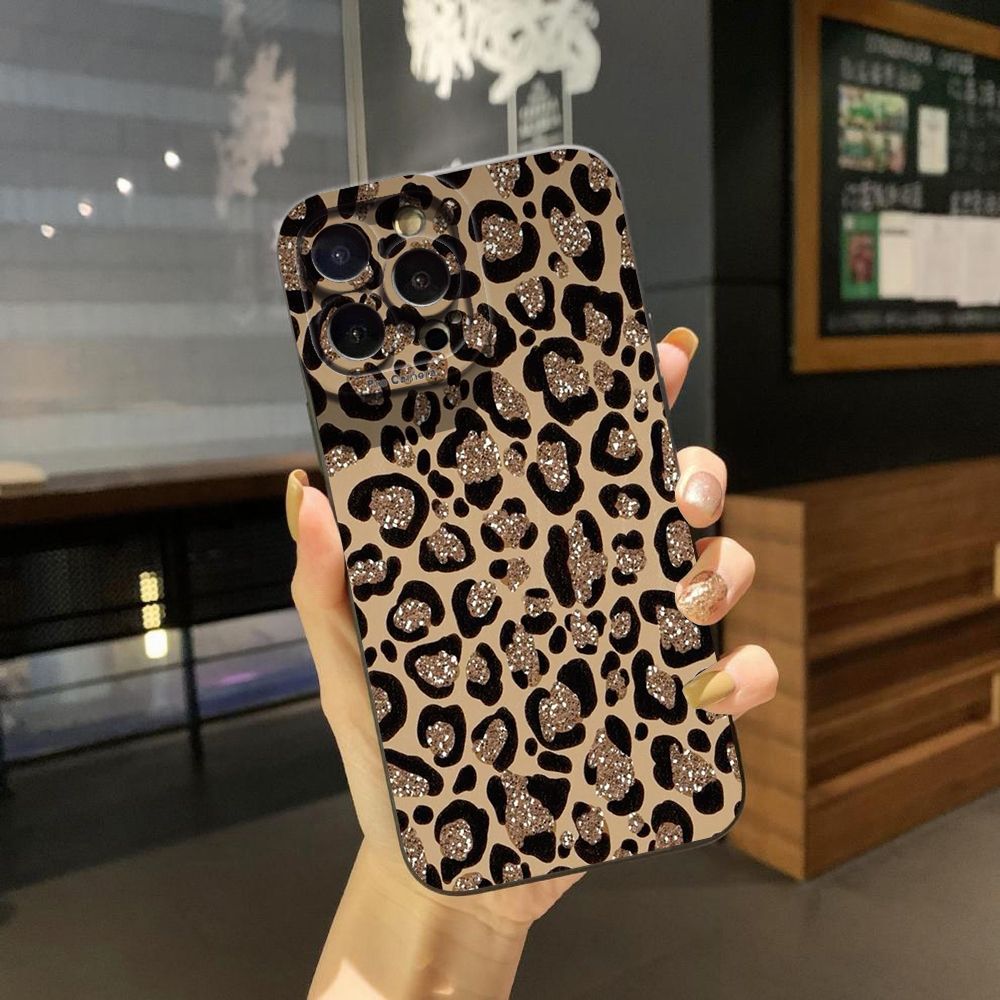 For iPhone 16 Pro Max 14 Plus 13 Pro Max 12 11 XR 8 7 SE 2022 XS Max Retry Leopard Full Protective Case Anti Drop Cover