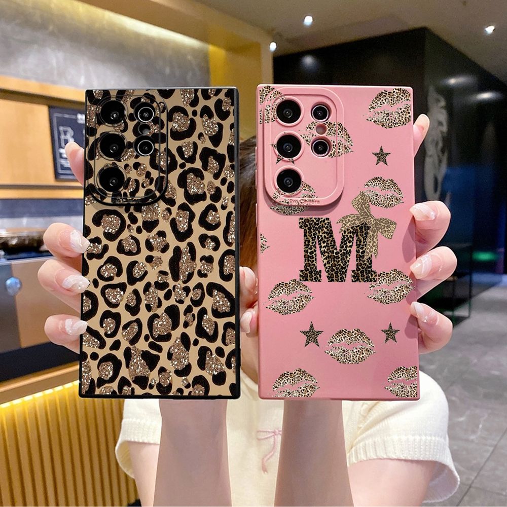 For Samsung Galaxy S24 S23 Ultra S22 Plus Note 20 S21 FE S20 Retry Leopard Full Protective Case Anti Drop Cover
