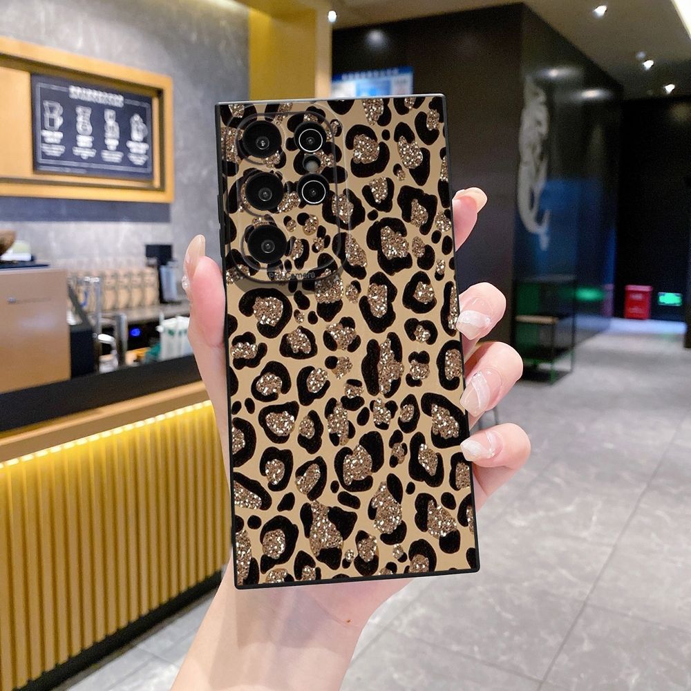 For Samsung Galaxy S24 S23 Ultra S22 Plus Note 20 S21 FE S20 Retry Leopard Full Protective Case Anti Drop Cover
