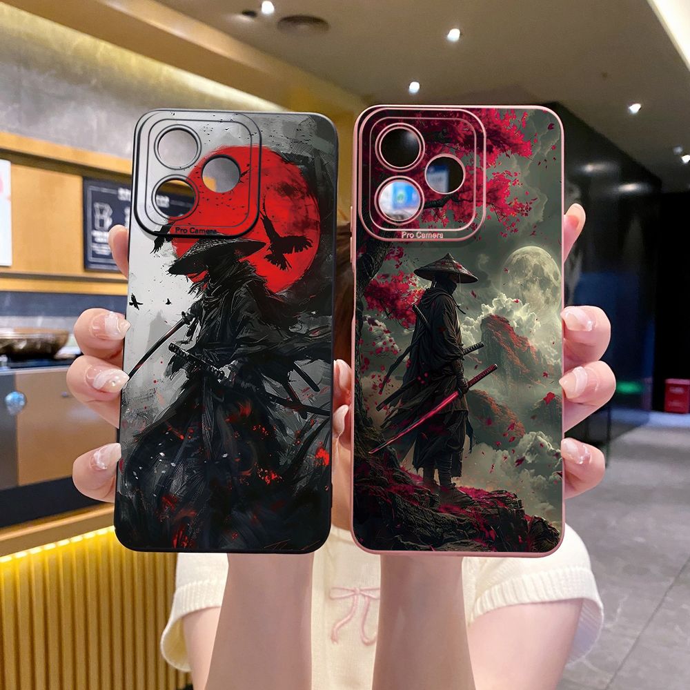 For Realme C61 C63 C65 C67 C53 C51 Note 50 60 C21 C33 C30 C35 C11 2021 C12 C15 C21Y C25Y Realme 12 13 Sun Swordsman Full Protective Case Anti Drop Cover