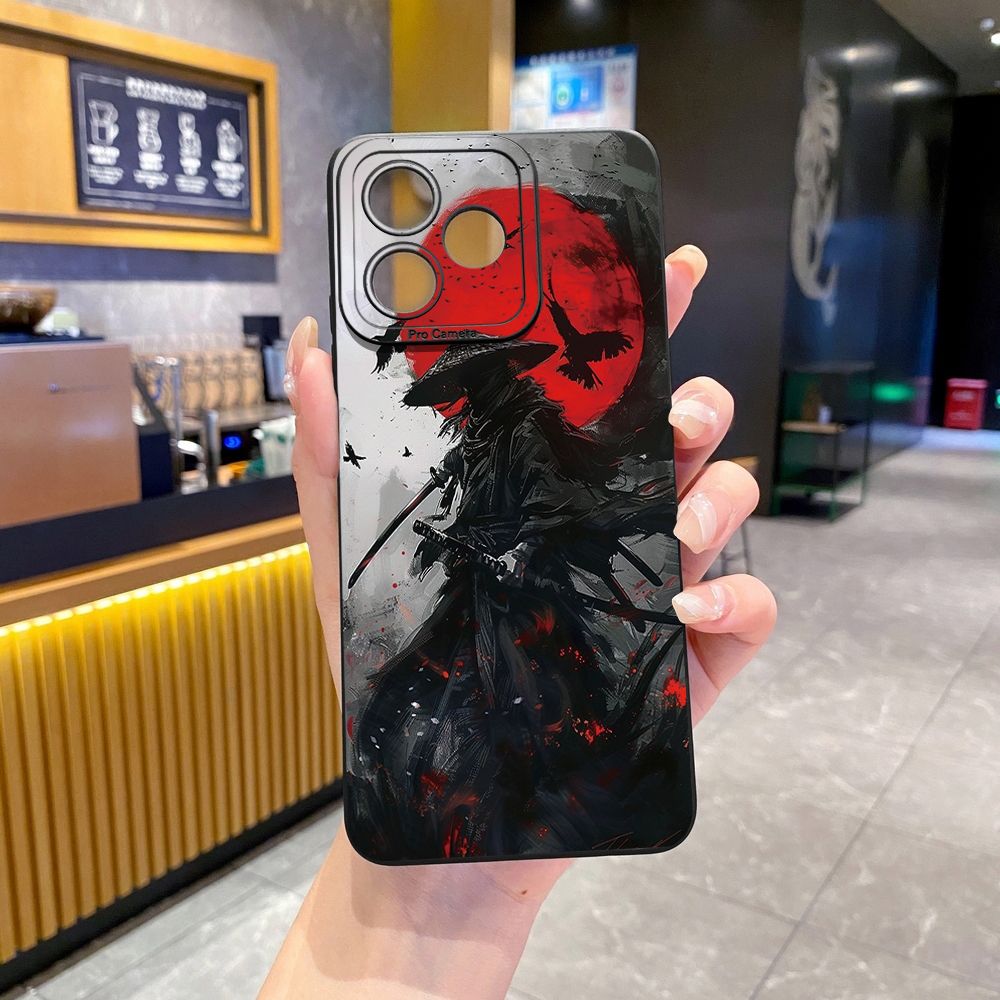 For Realme C61 C63 C65 C67 C53 C51 Note 50 60 C21 C33 C30 C35 C11 2021 C12 C15 C21Y C25Y Realme 12 13 Sun Swordsman Full Protective Case Anti Drop Cover