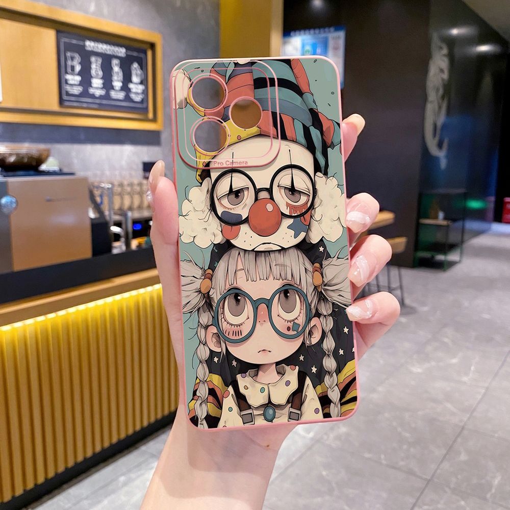 For Realme C61 C63 C65 C67 C53 C51 Note 50 60 C21 C33 C30 C35 C11 2021 C12 C15 C21Y C25Y Realme 12 13 Cute Evil Clown Full Protective Case Anti Drop Cover