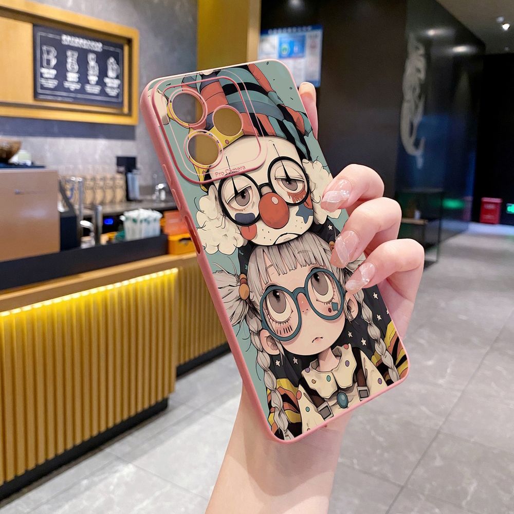 For Realme C61 C63 C65 C67 C53 C51 Note 50 60 C21 C33 C30 C35 C11 2021 C12 C15 C21Y C25Y Realme 12 13 Cute Evil Clown Full Protective Case Anti Drop Cover